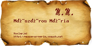 Mészáros Mária névjegykártya