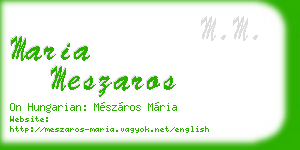maria meszaros business card