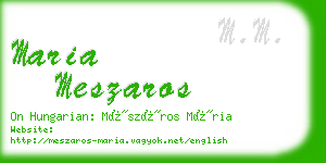 maria meszaros business card